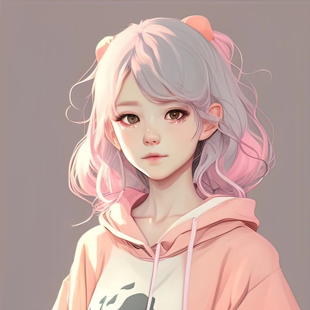 Cute Asian girl kawaii anime avatar Ai generative art ...