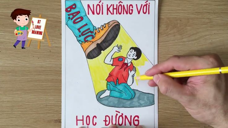 Vẽ tranh phòng chống bạo lực học đường | Vẽ tranh cổ động ...